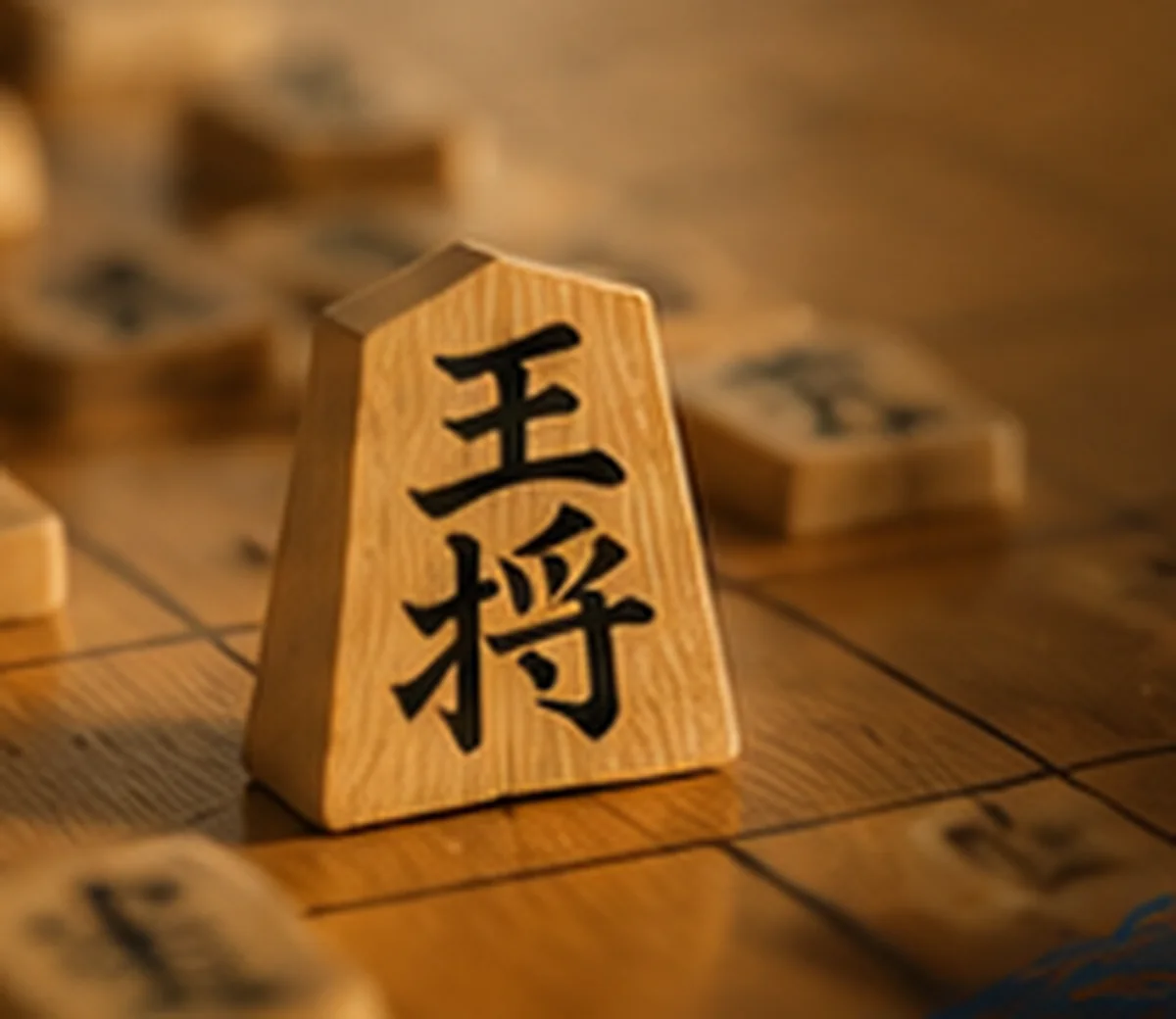 将棋盤の上に並ぶ駒