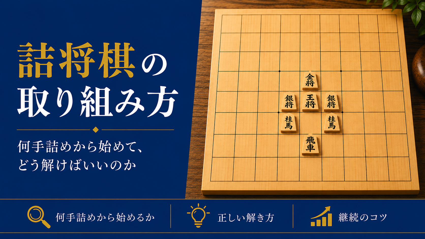 詰将棋の取り組み方 - 何手詰めから始めて、どう解けばいいのか